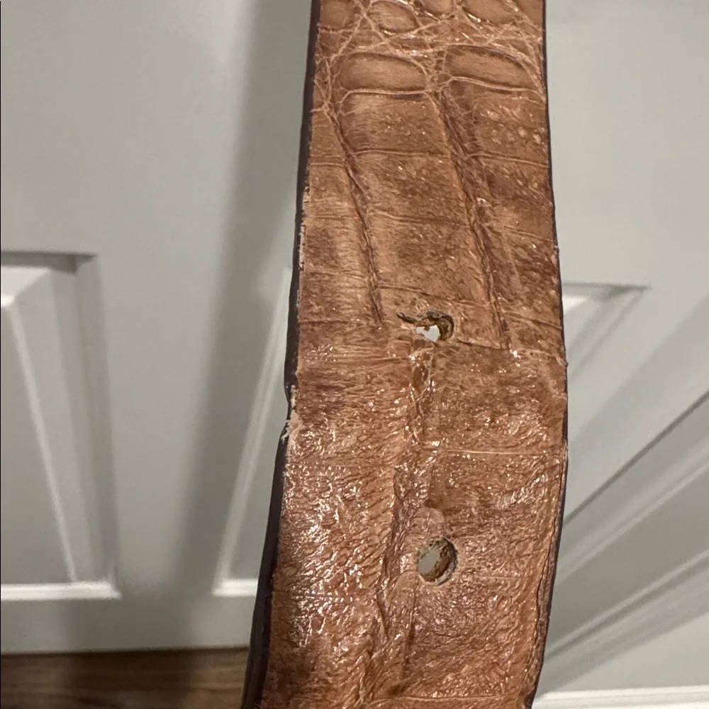 Luchesse Classic Croccodile belt size 44 silver buckle cowboy - Picture 7 of 12